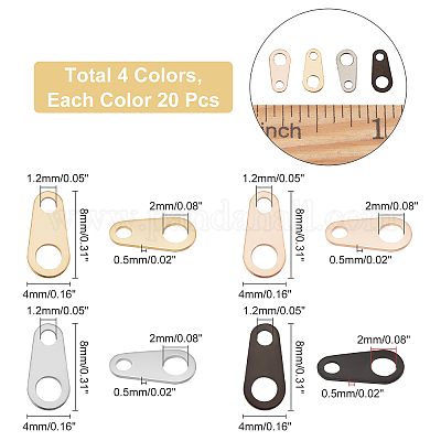 80 шт. 4-х цветные цепные петли из нержавеющей стали 304&nbsp;STAS-UN0030-86-1