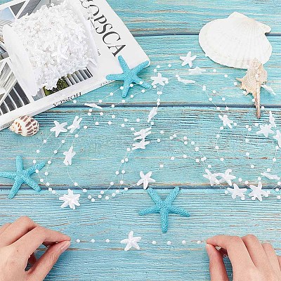 Wholesale OLYCRAFT 30m Acrylic Starfish Garland White Beads Ribbons Pearls  Beads String Roll Chain Beach Garland Decor for Christmas Wedding Home  Decoration Holiday Birthday Supplies 