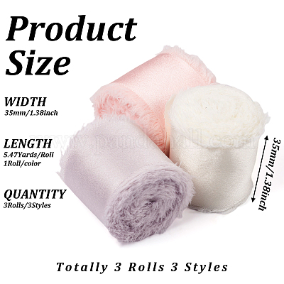 3 рулон 3-х цветов ленты из полиэстера с потертой бахромой OCOR-TA0001-55A-1