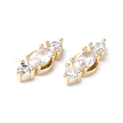 Латунные кабошоны из прозрачного кубического циркония KK-A174-10G-1