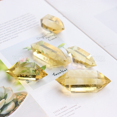 Палочки с двойной башней из натурального цитрина и целебного камня PW-WG12520-02-1