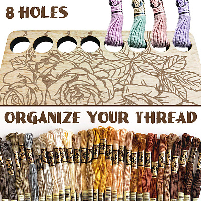 8-позиционные деревянные лотки для хранения ниток для вышивания TOOL-WH0056-020-1
