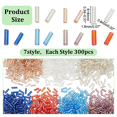 2100 шт. 7 вида стеклянных бусин SEED-HY0001-13-1