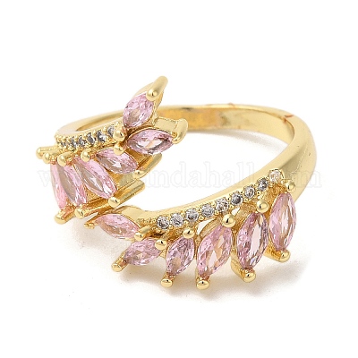 Открытые манжеты из листовой латуни с микропаве из циркония RJEW-U008-05C-G-1