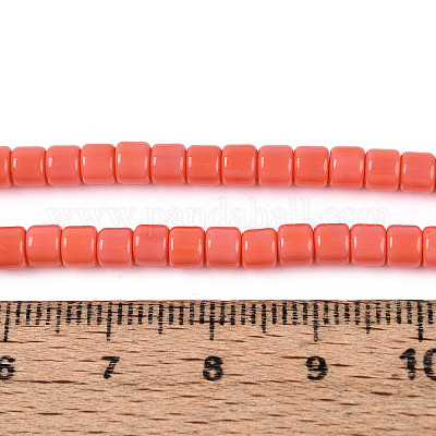 Непрозрачные сплошные цветные стеклянные бусины GLAA-N065-4x4mm-C02-1