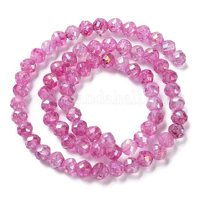 Прозрачные стеклянные бусины гальваническим пряди X-EGLA-F160-02D-1