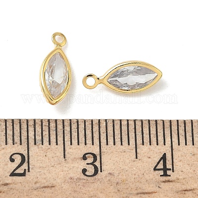 Подвески в виде конского глаза с микропаве из кубических цирконий из латуни KK-Z136-32G-01-1