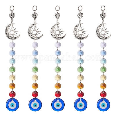 Ручная работа лэмпворк подвески от сглаза украшения HJEW-JM00943-1