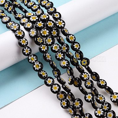 Ручной Millefiori стеклянные плоские круглые нити бисера LK-P011-20-1
