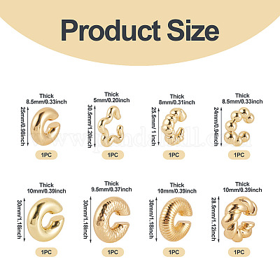 2 комплект из 2-х регулируемых пластиковых серег-манжетов ccb EJEW-TA0001-54-1