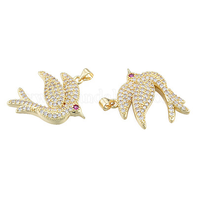 Латунные микропаве прозрачные подвески с фианитом ZIRC-N039-252-1