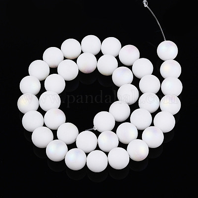 Нити из матовых непрозрачных стеклянных бусин GLAA-T032-P10mm-MBB02-1