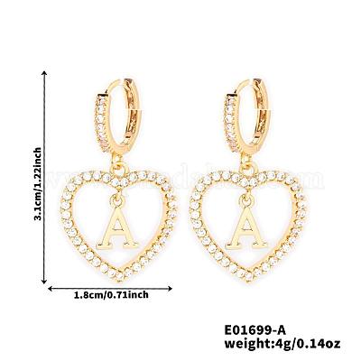 Латунные серьги-кольца в форме сердца BR9605-1-1