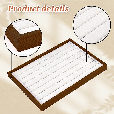 Подставки для деревянных колец прямоугольной формы с 7 слотом AJEW-WH0323-07-1