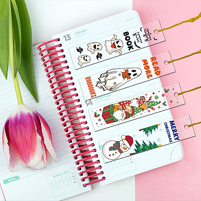 1 набор акриловых закладок на рождественскую и хэллоуинскую тематику&nbsp;DIY-GL0004-42A-1