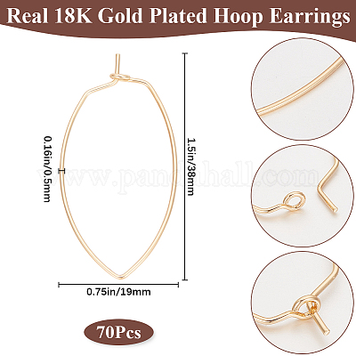 70 шт. Латунные серьги-кольца KK-BBC0014-95-1