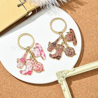 Брелок для ключей из эмалированного сплава в ковбойском стиле KEYC-YW00148-01-1