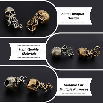 Wholesale SUPERFINDINGS 2 Colors Skull Sword Lanyard Bead EDC