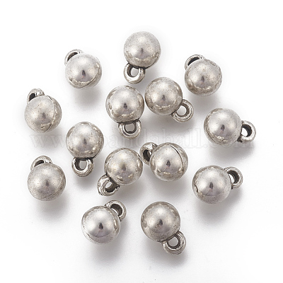 CCBプラスチックチャーム  ラウンド  アンティークシルバー  11x8mm  穴：2mm&nbsp;CCB-J035-080AS-1
