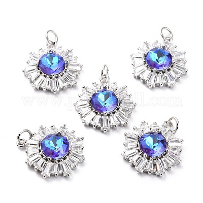 Латунные микро проложить кубического циркония подвески ZIRC-O044-21E-P-1