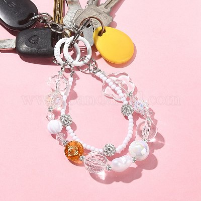 Акриловые мобильные ремешки из бисера HJEW-JM01057-1