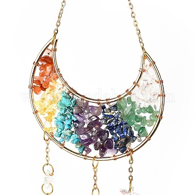 Фишки из драгоценных камней из бисера луна висит ловцы солнца HJEW-M004-03-1