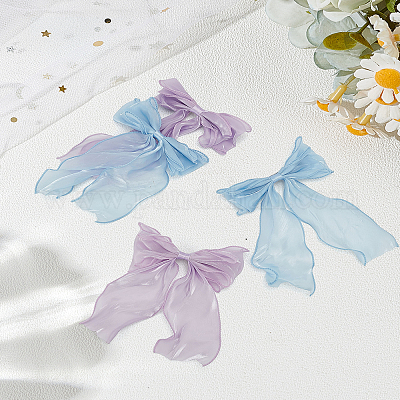 4 шт. 2-х цветные тканевые длинные заколки-банты для волос&nbsp;OHAR-LP0001-29B-1