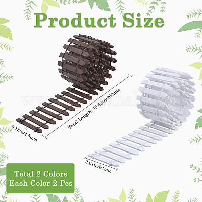 4 шт. 2-х цветный миниатюрный сказочный садовый забор AJEW-GF0009-09-1