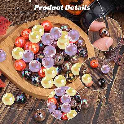 Тема Хэллоуин 100 шт 5 цвета непрозрачные акриловые бусины&nbsp;MACR-SP0001-01B-05-1