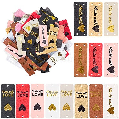 112 шт. 14-х цветные этикетки из искусственной кожи на День святого Валентина DIY-CL0002-02-1