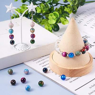 100шт 10 цвета двухцветные бусины из непрозрачной смолы RESI-TA0001-45-1