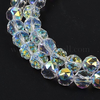 Прозрачные стеклянные бусины гальваническим пряди EGLA-N002-34C-C25-1