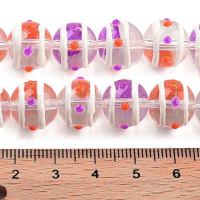 Стеклянные бусины с эмалевыми нитями GLAA-M047-01B-1