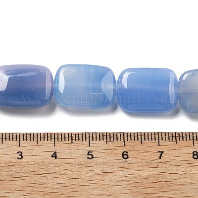 Натуральные полосатые агатовые бусы G-K392-B06-13x18mm-1