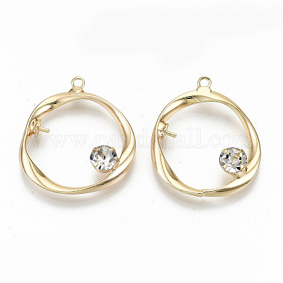 Латунная микропаве из прозрачного кубического циркония KK-T062-23G-NF-1