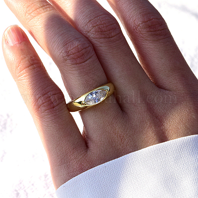 Кольцо из стерлингового серебра с фианитами в форме глаза для женщины KW2493-4-1