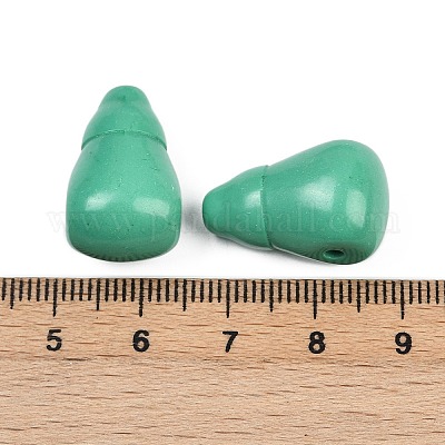 Окрашенные синтетические бирюзовые бусины гуру с 3 отверстием G-C198-01A-02-1