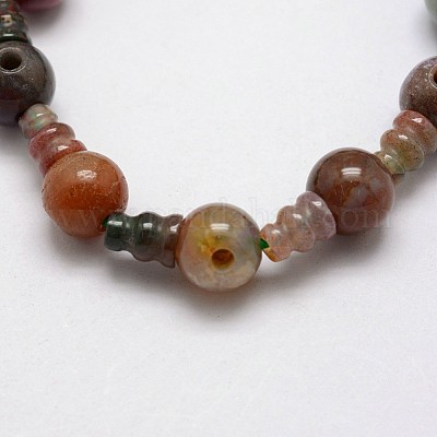 Натуральный индийский агат 3-дырочные нитей гуру шарик G-K149-15-1
