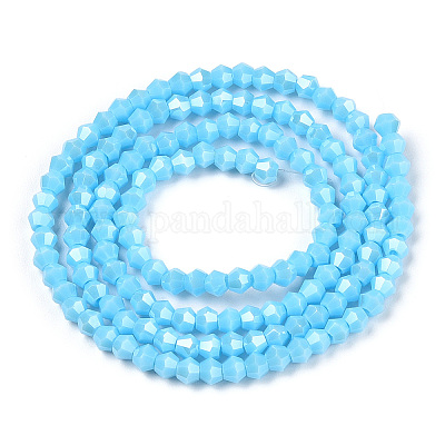 Непрозрачные однотонные гальванические стеклянные бусины EGLA-A039-P2mm-A12-1