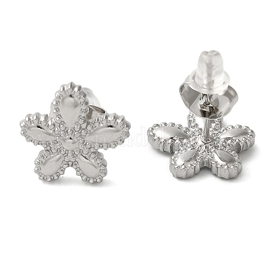 Серьги-гвоздики из нержавеющей стали 304 с тиснением EJEW-U001-06P-03-1