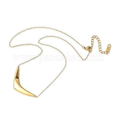 Ожерелья с подвеской в форме буквы V из нержавеющей стали 304 для женщин NJEW-Z086-01G-1