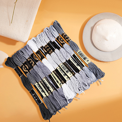 6-слойная полиэфирная нить для вышивания OCOR-WH20074-01A-10-1