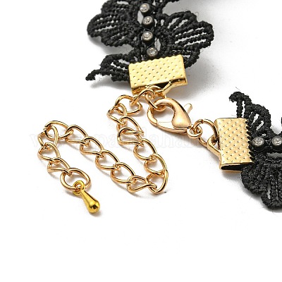 Ожерелья-чокеры из полиэстера NJEW-R263-27B-G-1