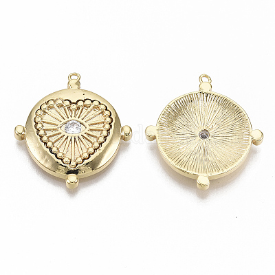 Латунные микропаве прозрачные подвески с фианитом KK-R126-019-NF-1