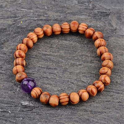 Круглый лес из бисера браслеты простирания BJEW-JB02285-1