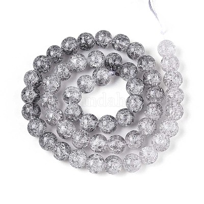 Окрашенного распылением треск стеклянные бусы нити DGLA-C002-8mm-02-1