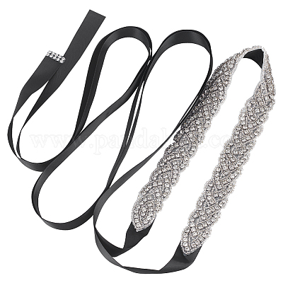 Ceinture de mariée à fleurs en strass pour robe de mariée en gros