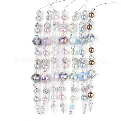 Нити стеклянных и акриловых бусин MAK-T011-06M-1