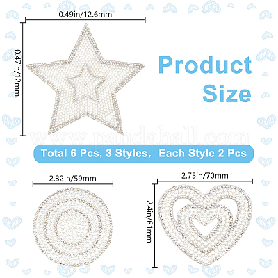6 шт. 3 стиля тканевых нашивок со стразами для термоприклеивания/пришивания DIY-GF0010-04-1