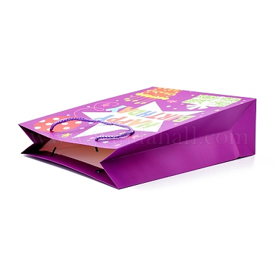 Прямоугольные бумажные пакеты с тематикой дня рождения CARB-E004-03C-1